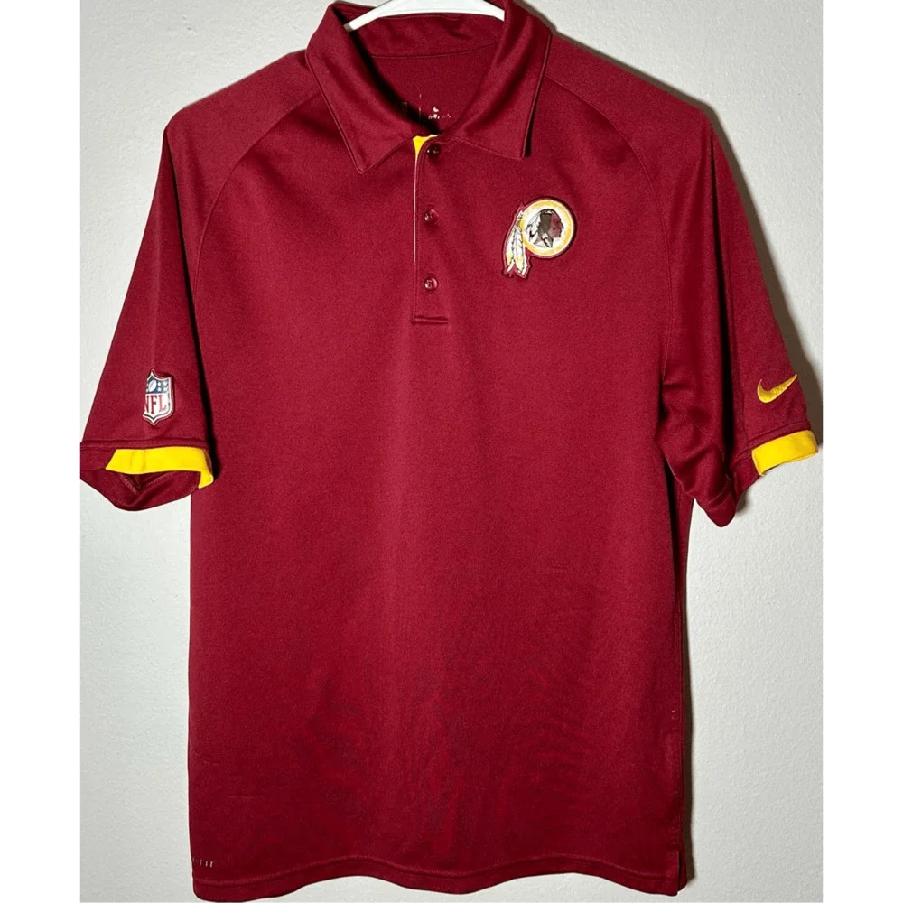 Washington Redskins Nike Onfield Burgundy & Gold Dri-fit Polo Athletic Golf Sz S